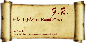 Fábján Romána névjegykártya