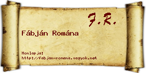 Fábján Romána névjegykártya