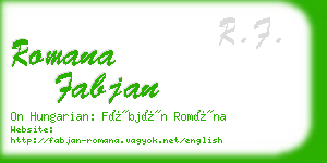 romana fabjan business card
